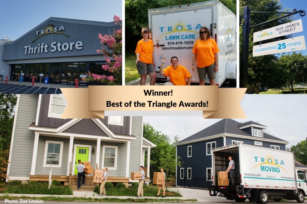 2021 INDY Week award winner for best nonprofit organization, lawn care services, moving service, and thrift store in the Triangle