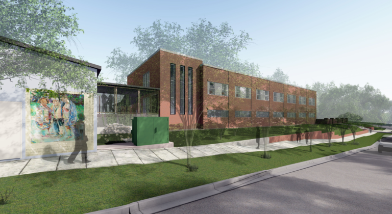photo of architecture rendering for new construction on TROSA campus